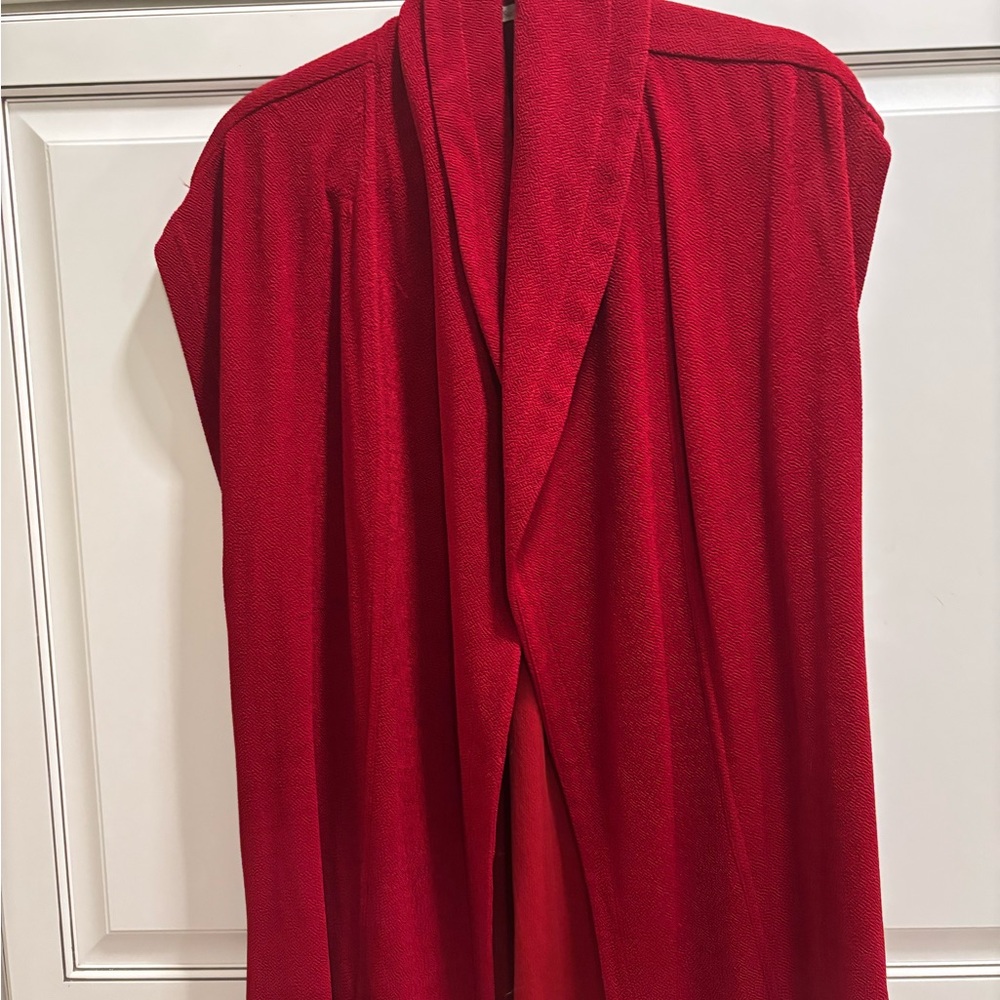 Soft Surroundings Bright Red Textured Open Cardigan
